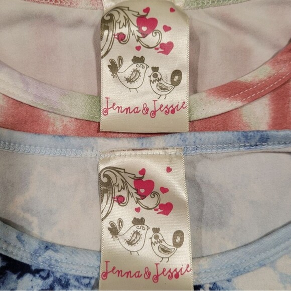 Jenna & Jessie Size 12 Tie-Dye Long Sleeve Tops with Glitter Accents Bundle - Picture 2 of 6